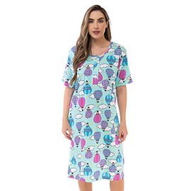 Just Love Short Sleeve Nightgown Sleep Dress for Women Sleepwear 4360-10549-3X Light Blue