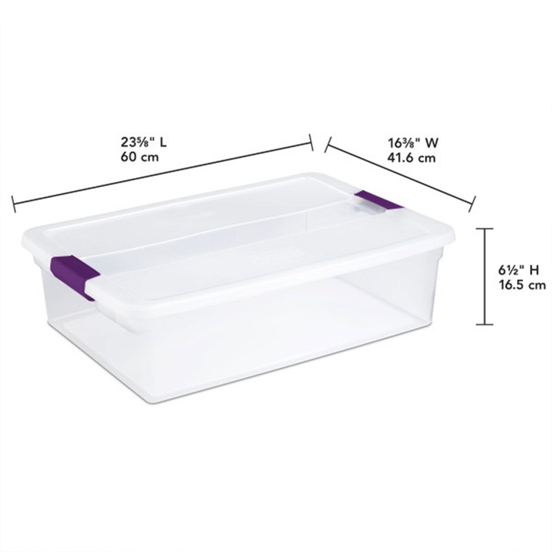 Sterilite 12-Pack 32 Quart ClearView Latch Box, Stackable Organizer Bins