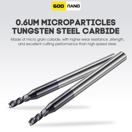 Turnextte 5 PCS 3/32" Micrograin Carbide Square End Mill Set, 4 Flute HRC 45 Deg AlTiN Coating End Mill Bits Set for Milling Alloy Steels, Hardened Steel,CNC Router Bits for DIYers & Professionals