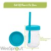 WeeSprout Glass Cups With Lids & Straws, Spill-Resistant Smoothie Jars