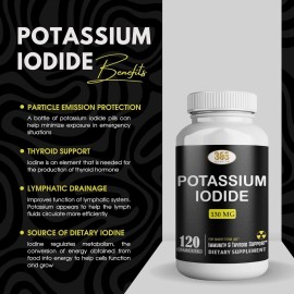 HEALTH LFE Potassium + Iodide Pills Tablets☆130 mg Supplement☆Survival Kit Fallout