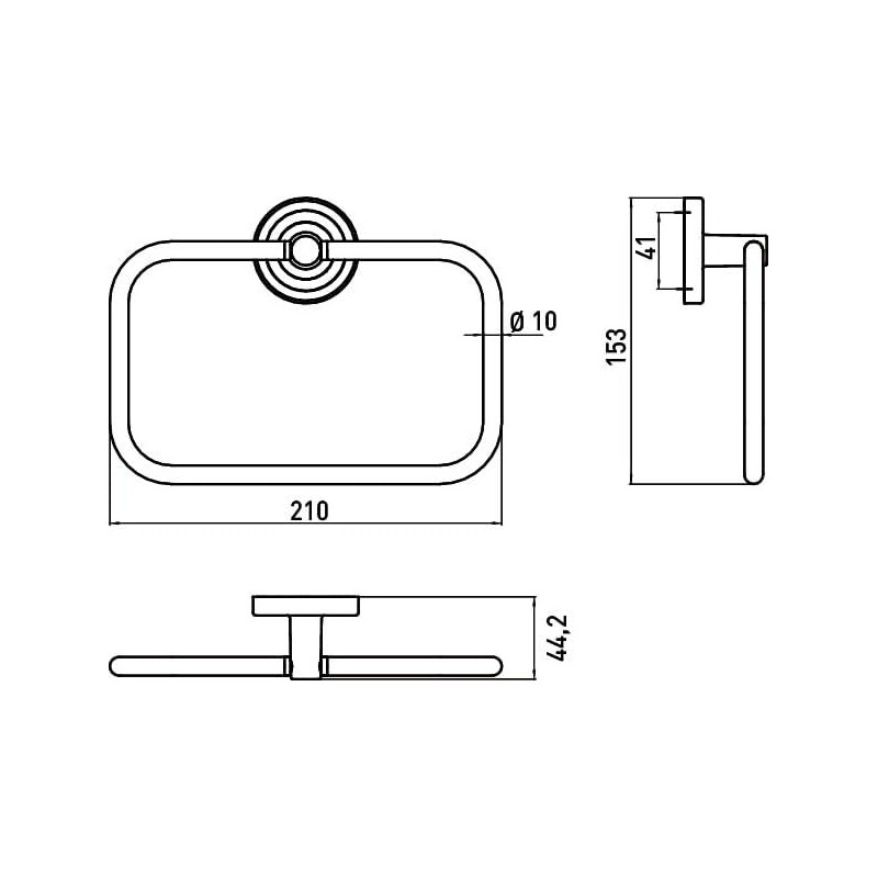 Emco Polo 75500100 Towel Ring, Chrome