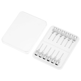 EXCEART 12 Agujas Dispensadoras De Acero Inoxidable Punta Rompa Precisión Compactas para Manualidades Arte Y Cocina 0.98X0.19X0.03In