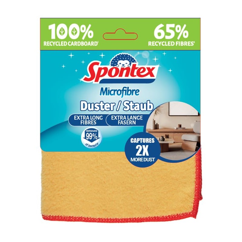 Spontex 12 x 1 x Microfibre Duster, Soft Microfibre Cloths