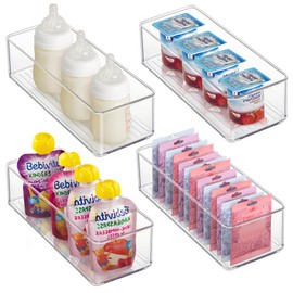 Heyuzb 4 PACK Freezer Organizer Bins Clear Stackable Storage Bins for Fridge Organization and Storage