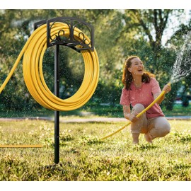 Fire Beauty Garden Hose Holder,Freestanding Water Hose Holder,In ground Hose Rack Organizer for Outdoor,Detachable Water Hose Holder Stake,Hose Reel Stand,Hose Hanger Rack for Outside Lawn Yard