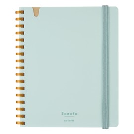 Kokuyo Sooofa A6 Soft Ring Notebook, Variation, 0.2 inch (4 mm) Square, 80 Sheets, Blue, SV758S4-LB