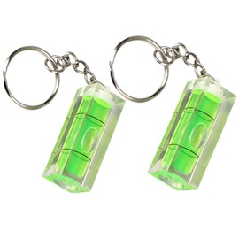 2Pcs Keychain Bubble Spirit Levels - Mini Square Bubble Levels with Ring Hook for Precision Measuring & Portable Leveling