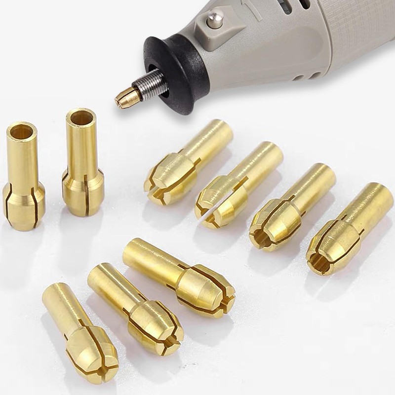 15-Piece Set Collets for Dremel Accessories, Pure Copper Mini Drill