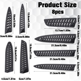 8 Pieces Universal Knife Guards Set Black Knife Sheath Blade Protector Plastic Knifes Guards Set Knives Sheaths for Kitchen Knives Utility Blade Holder for Paring Utility Bread Carving Chef Knifes