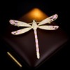 Dragonfly Brooch For Women, Pink & Clear Crystal Gold Tone