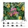 Pnylzzyxh Palm Leaves Happy Birthday Backdrop Hawaiian Tropical Jungle Green