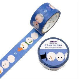SAIEN Masking Tape, Snowmen 0.8 inches (20 mm) x 16.4 ft (5 m) Roll TR-4061