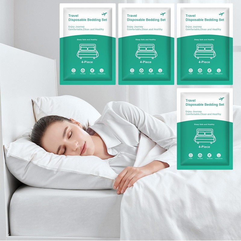 Breenhill 4 Pack Disposable Bed Sheets - Queen Size with