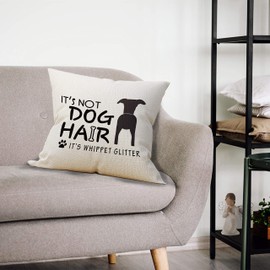 Mancheng-zi Whippet Pillow Covers 18x18 - Whippet Dog Gifts, Gifts for Whippet Owner Lovers, Whippet Dog Decor, Whippet Dog Themed Gifts