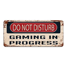 Print Crafted - Do Not Disturb: Gaming In Progress - Vintage Metal Sign | Funny Bedroom, Office, Man Cave Door Decor