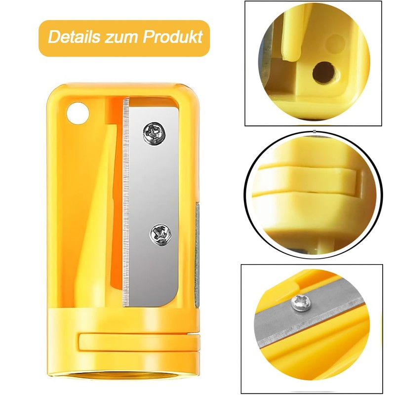 Zimmermann sharpener, pack of 4, handheld single-hole sharpener for flat