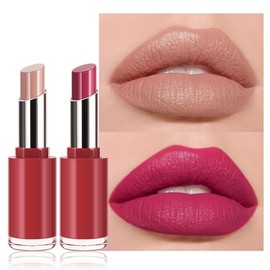 Juego de 2 bálsamos labiales tintados en miel - Labiales cremosos de tinte mate para todos los tonos de piel, mancha labial hidratante, puede ser acum