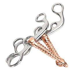 ViaGasaFamido Snaffle de Caballo, Acero Inoxidable Antiguo, Occidental, Todo Tipo de Caballo, Broca rígida para Entrenamiento, Rodillo de Cobre, Broca, Suministros para Equipos ecuestres