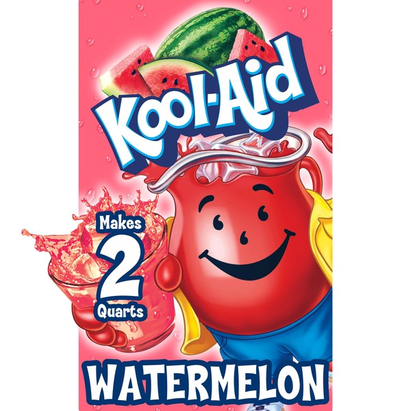 Kool-Aid Watermelon Flavored Unsweetened Caffeine Free Powdered Drink Mix 0.15 Ounce (Pack of 48)
