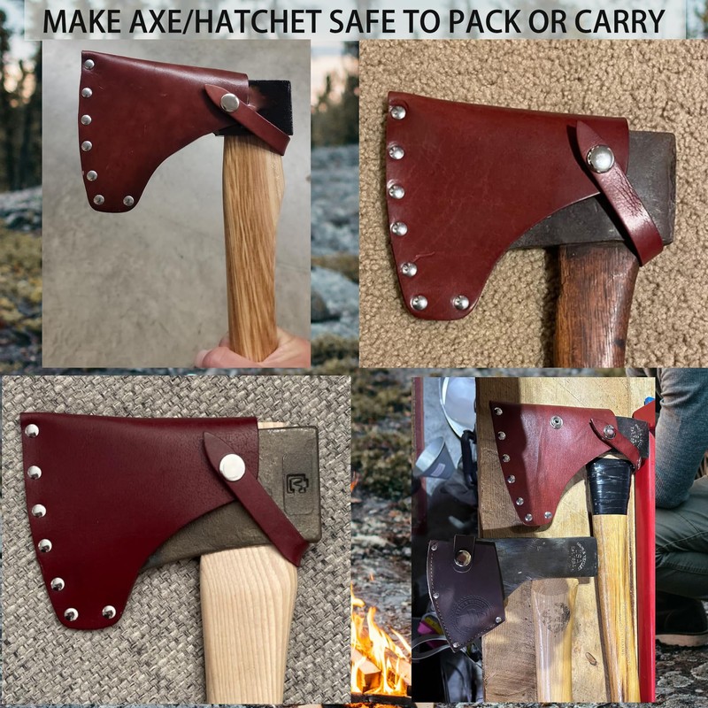 Kyien Leather Hatchet Axe Sheath Protector Tool - Head Cover