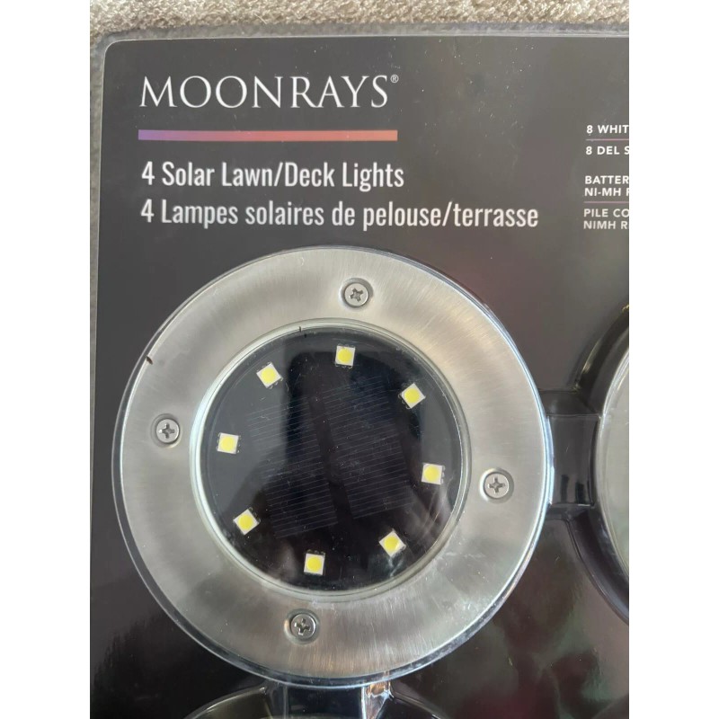 Moonrays 4 Solar Lawn/Deck lights-Solar Powered-2.0-8h