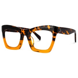 Zeelool Stylish Vintage Oversized Square Blue Light Blocking Glasses for Women Benitez ZWA035804-03 Tortoise