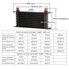 NEW 19Row AN10 Universal Engine Transmission Oil Cooler Kit with Filter Adaptor Hose End,Silver