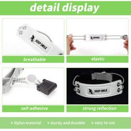 BULLSPANN Bicycle Reflective Band Elastic Reflective Tape Reflective Strips for Cycling Jogging Improved Visibility White Band Pack of 1