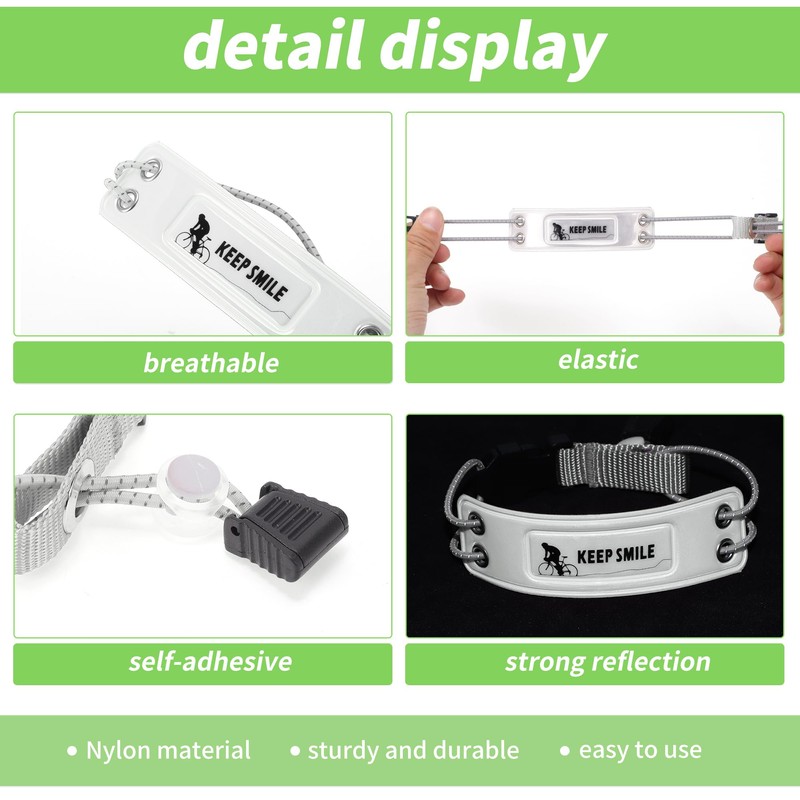 BULLSPANN Bicycle Reflective Band Elastic Reflective Tape Reflective Strips for