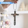 Cross Car Pendant, 2D Flat Acrylic Car Rear View Mirror