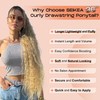 SEIKEA Ponytail Extension, 36" Long Lightweight Full Natural Curly Drawstring
