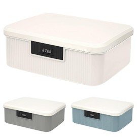 Bcuuozeeing 2 Schicht Medikamenten Aufbewahrung 26x22x12cm, Abschließbare Box, ABS Medikamentenbox mit Zahlenschloss, Medizinkoffer Klein Aufbewahrungsbox für Medikamente, Süßigkeiten, Wertsachen