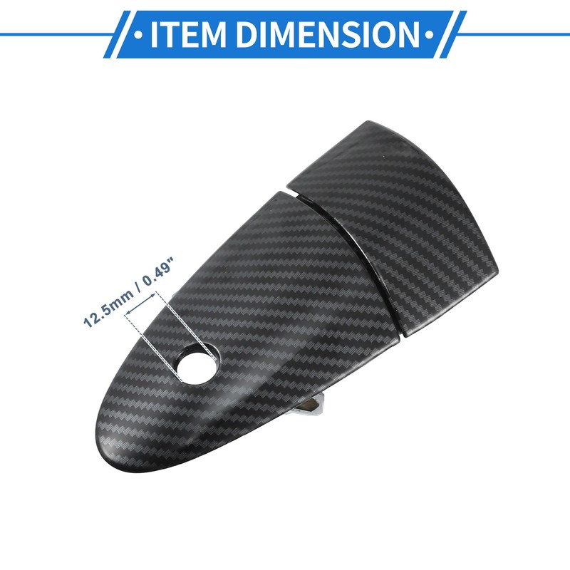 VekAuto Front Left Car Exterior Door Handle Carbon Fiber Pattern