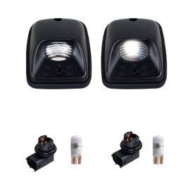 HERCOO LED License Plate Light Lens Housing Tag Lamp Socket White Bulbs Assembly Compatible with Toyota Tacoma 1995 to 2004 Pickup Truck ​Rear Step Bumper ​Aftermarket Replacement