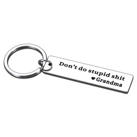 GGOJAGST Dont do Stupid Sh t Keychain Grandson Granddaughter Gifts from Grandma Kids Christmas Gifts Stupid Gifts for Teen Boys Girls Christmas Graduation Gift Stocking Stuffers for Kids