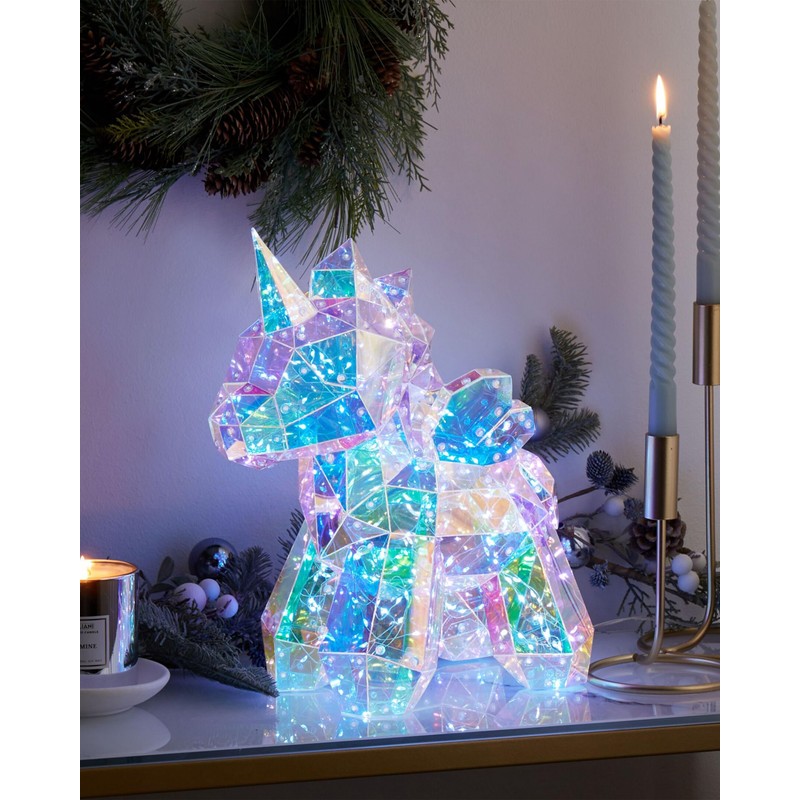 Decorative LED Plastic Colourful Unicorn with USB Port 35 cm