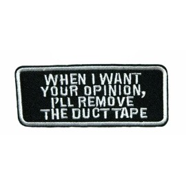 Superheroes Gear I'll Remove the Duct Tape Embroidered Iron or Sew-on Patch Humor Biker Applique