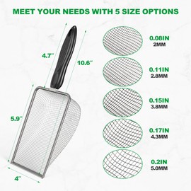 5pcs Soil Sifter Set for Gardening – Includes 2mm/2.8mm/3.8mm/4.3mm/5mm Garden Sifter for Soil, Handheld Compost Sifter for Dirt，Rocks, Heavy-Duty Shovel for Soil, Compost Sifting