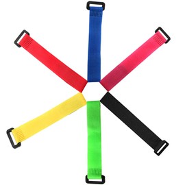 Aiqeer 30 Pcs 20 cm Colourful Cable Straps, Reusable Cable Ties, Multipurpose Hook and Loop Securing Straps, for Cables Management (6 Colors)