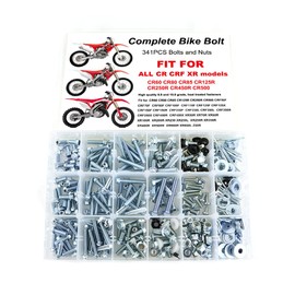 Xitomer 341 PCS Plastics Engine Body Frame Exhaust Bolts Kit Fit for XR50R XR70R XR80R XR100R XR200R XR250 XR250L XR250R XR350R XR400R XR500R XR600R XR650L Z50R, Bolts Kit