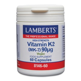 Lamberts Vitamin K2 90µg – MK-7 Menaquinone for Bone & Vascular Health – Long-Lasting Active Form – 60 Vegan Capsules