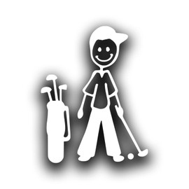 Golf Dad Vinyl Decal Sticker for Cars Trucks Windows Bumpers Walls Laptops Skins - 5 x 4 Inches - White with No Background - KCD3370