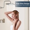 BRIGHT SHOWERS 13 Inch Shower Head Extension Arm with Flange