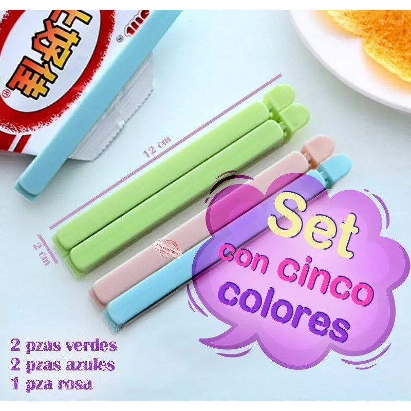 J.H. Company Set 5 Piezas Clips Sellado De Bolsas Y