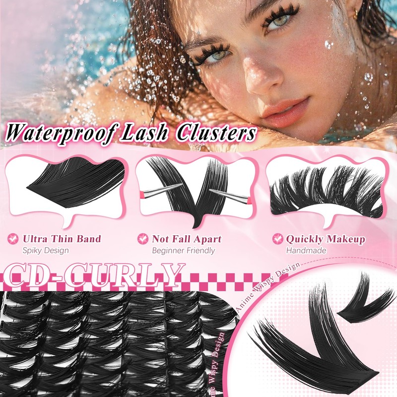 DIY Lash Extensions Kit, Volume Lash Clusters Kit Wispy Cluster