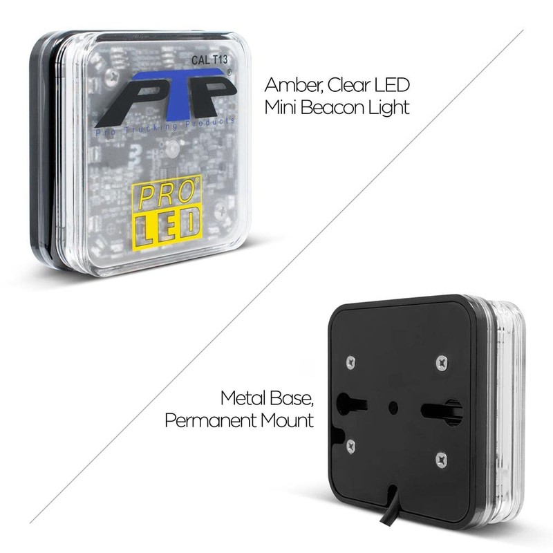 MS75AC Permanent Mount Amber/White LED Mini Beacon - 10 Flash