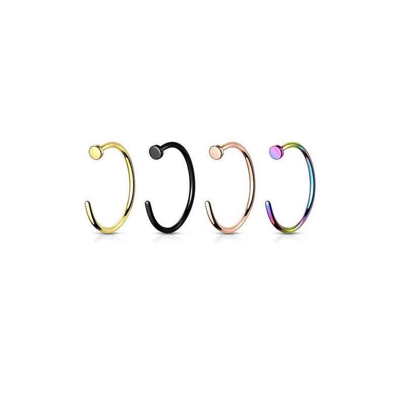 PiercedOff Black PVD over Titaniium Nose Ring - Thickness 20GA