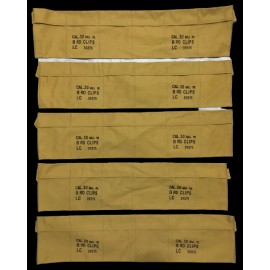 (Pack of 5) British Army Cotton Cloth Bandolier for M1 Garand Cotton Cloth Cover