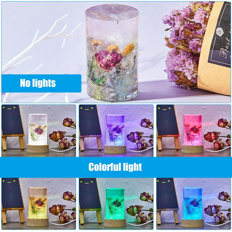 2 Pieces Cylinder Light Resin Silicone Mold Set, Include Cylinder